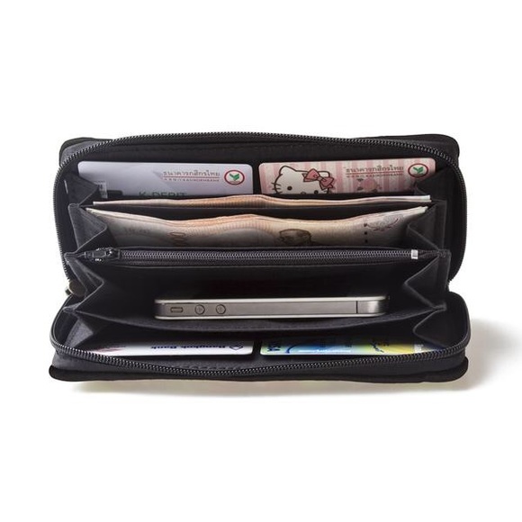 Embroidered Blue Feather Graphic Wallet / Clutch - Picture 7 of 8